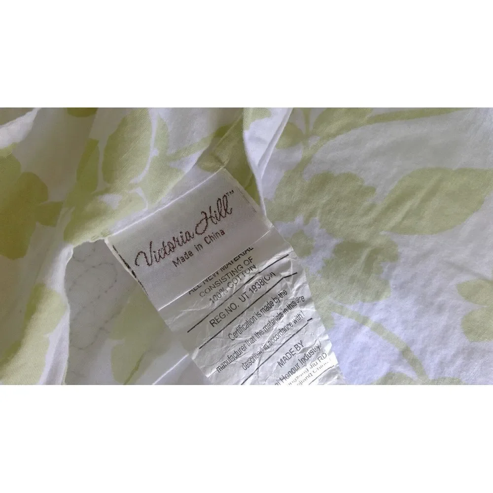 Pair Cottage Shabby Chic Farm Victoria Hill Std Quilted shams sage green & white